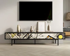 красивый Комод с четырьмя ящиками под TV "Эмерсон (Emerson)" by Kandinsky арт EM06/Print_01 на заказ