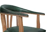 Мягкий стул с подлокотниками Tanner Green Leather №5