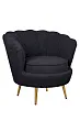 Низкое кресло ракушка Pearl Black Boucle №1 в Екатеринбурге