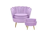Кресло с пуфом ракушка Pearl Purple №0 в Екатеринбурге