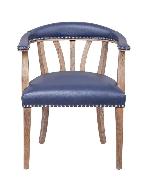 Мягкий стул с подлокотниками Tanner Blue Leather в Екатеринбурге Мягкий стул с подлокотниками Tanner Blue Leather