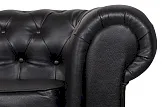 Диван из черной кожи Chesterfield Black Leather 2S №5 в Екатеринбурге
