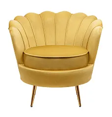 фото Низкое кресло ракушка Pearl Yellow в интерьере