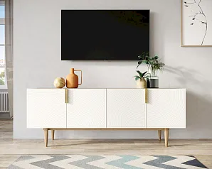 купить красивый Комод под TV с четыремя дверками "Лайн (Line)" LN06/GR1/beige