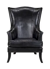 Кожаное кресло каминное Chester Black Leather на заказ в интернет-магазине