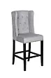 Дизайнерский полубарный стул Skipton Average Grey Velvet №1 в Екатеринбурге