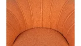 Низкое кресло ракушка Pearl Orange Boucle на черных ножках №5