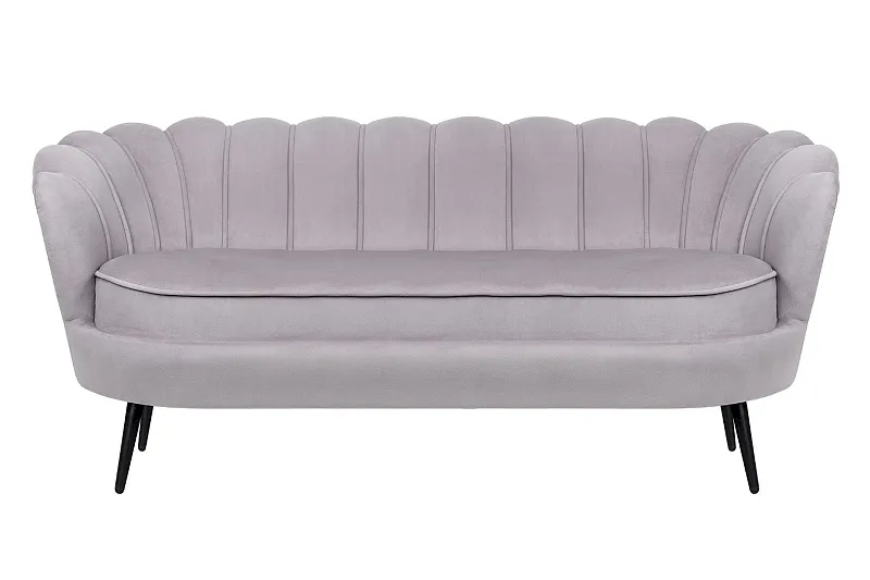 Дизайнерский диван для гостиниц Pearl Triple Grey на черных ножках