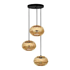 фото 43864 Люстра AMSFIELD 1, 3X40W (E27), ?480, сталь, черный / дерево в интерьере