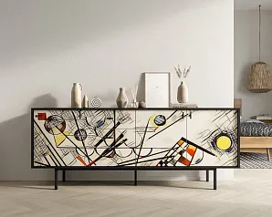 красивый Комод с тремя дверками и тремя ящиками "Эмерсон (Emerson)" by Kandinsky арт EM07/Print_01 на заказ