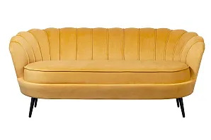 Дизайнерский диван Pearl Triple Yellow на черных ножках на заказ