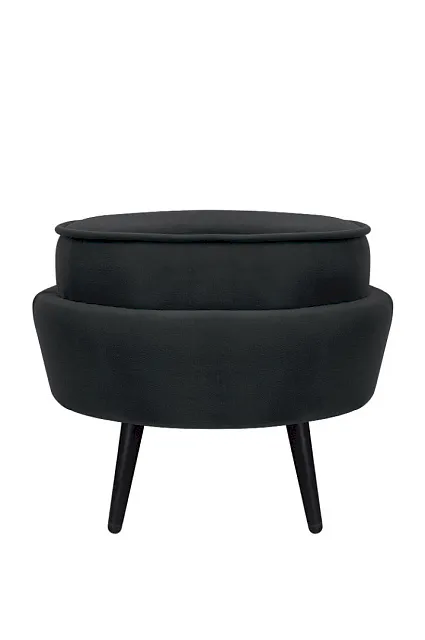 Пуф Pearl Adorn Black на черных ножках в Екатеринбурге Пуф Pearl Adorn Black на черных ножках