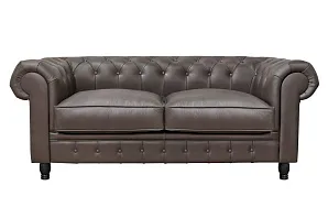 стильный Диван из коричневой кожи Chesterfield Brown Leather 2S на заказ