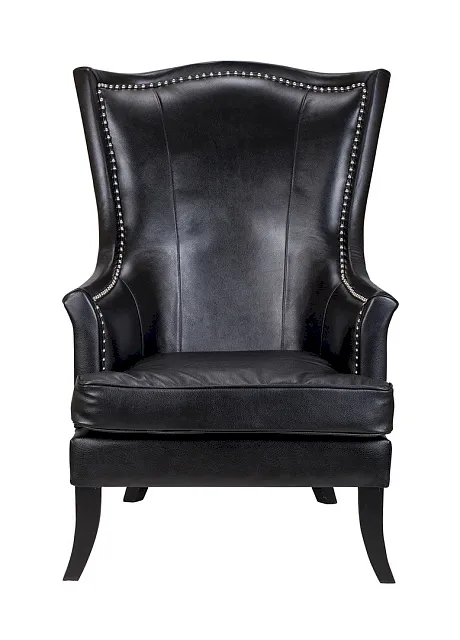 Кожаное кресло каминное Chester Black Leather в Екатеринбурге