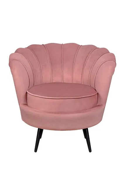Низкое кресло ракушка Pearl Pink V3 на черных ножках