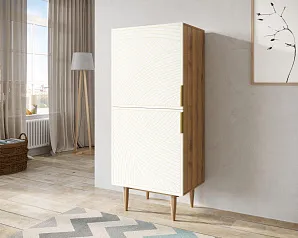 красивый Вертикальный комод с двумя дверками "Лайн (Line)" LN05/GR1/beige