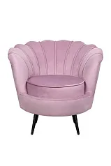 Кресло ракушка Pearl Pink на черных ножках в интернет-магазине