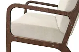 Низкое кресло с деревянными подлокотниками Mody Beige бежевый №3 в Екатеринбурге