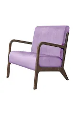 купить красивое Низкое кресло с деревянными подлокотниками Mody Purple фиолетовое в интернет-магазине