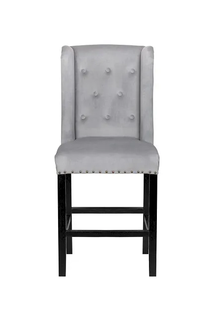 Дизайнерский полубарный стул Skipton Average Grey Velvet в Екатеринбурге