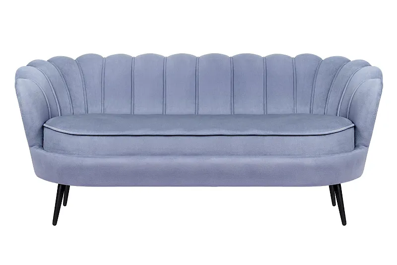 Диван ракушка для гостиниц Pearl Triple Blue на черных ножках в Екатеринбурге Диван ракушка для гостиниц Pearl Triple Blue на черных ножках