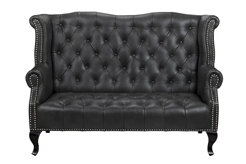Кожаный дизайнерский диван лофт Royal Sofa Black