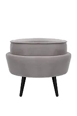 Пуф Pearl Adorn Grey на черных ножках на заказ
