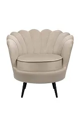 Низкое кресло ракушка Pearl Taupe на черных ножках на заказ в интернет-магазине