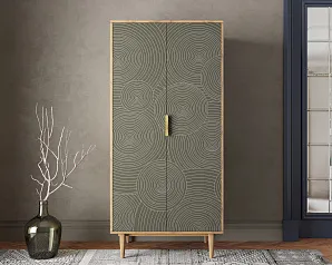 фото Шкаф малый двухстворчатый "Лайн (Line)" R24/browngrey в интерьере