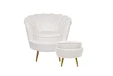Кресло с пуфом ракушка Pearl Beige №0 в Екатеринбурге