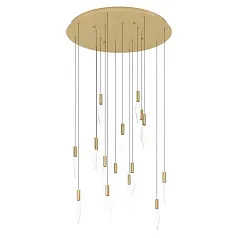 заказать 390361 Люстра диммируемая MIRADOR, 16X3,3W (LED), 3000K, 5440lm, ?780, сталь, латунь, золотой/пластик, прозрачный