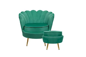 заказать Кресло с пуфом ракушка Pearl Green V2 в интернет-магазине