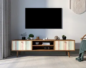 Комод "Бербер (Berber)" с нишей низкий под TV принт 45 арт BB49/Print_45 в интернет-магазине