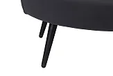 Диван ракушка для гостиниц Pearl Triple Black на черных ножках №6