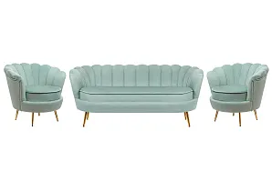 фото Комплект кресел и дивана ракушка Pearl Triple Green
