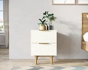 Тумбочка с двумя ящиками "Лайн (Line)" LN07/GR1/beige в интернет-магазине