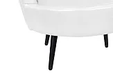 Низкое кресло ракушка Pearl White на черных ножках №6