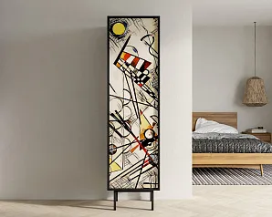 красивый Шкаф c одной дверкой "Эмерсон (Emerson)" by Kandinsky арт EM101/Print_01