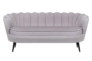 стильный Дизайнерский диван для гостиниц Pearl Triple Grey на черных ножках