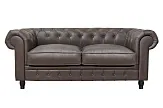 Диван из коричневой кожи Chesterfield Brown Leather 2S №0