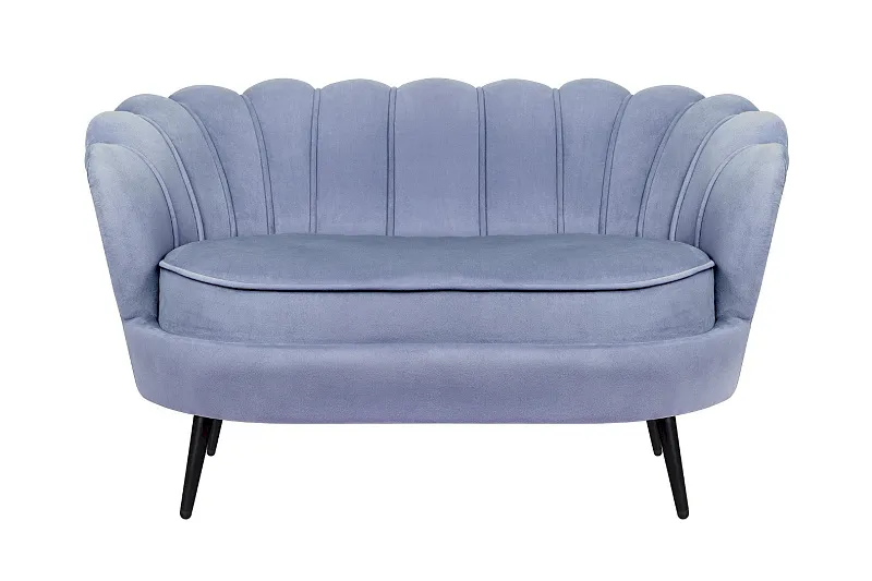 Диван ракушка Pearl Double Blue на черных ножках в Екатеринбурге Диван ракушка Pearl Double Blue на черных ножках
