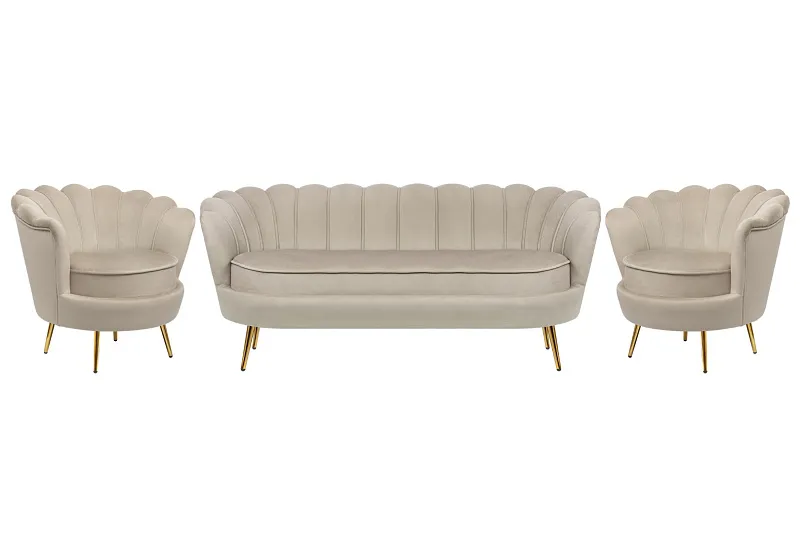Комплект кресел и дивана ракушка Pearl Triple Taupe