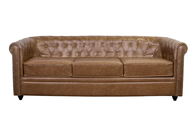 Кожаный диван лофт Karo Brown leather 3S в Екатеринбурге