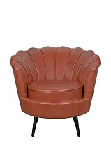 стильное Низкое кресло ракушка Pearl Brown на черных ножках