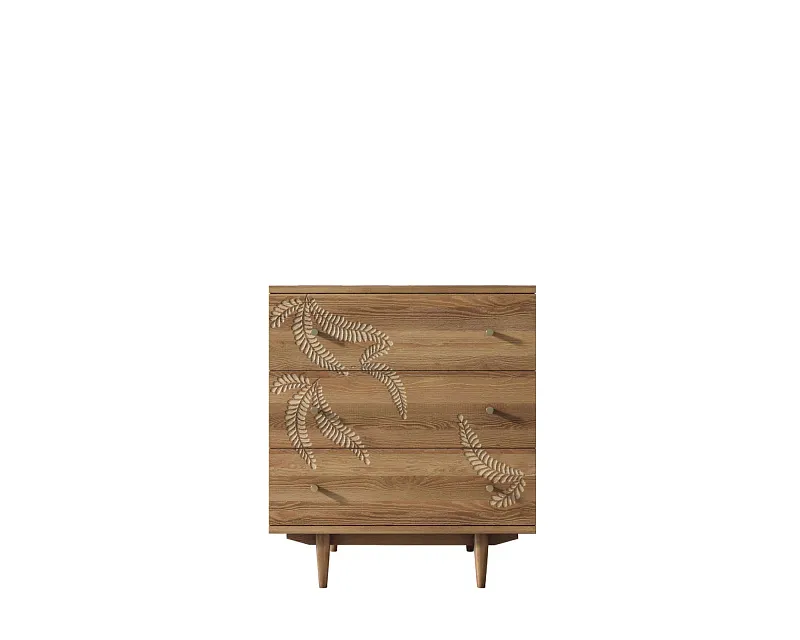 Комод "Boho" 3 ящика с растением арт BH04
