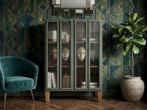 купить Шкаф-буфет "Андерсен (Andersen)" малый с рифлеными стеклами арт AN18/1 в интернет-магазине