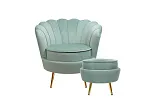 Кресло с пуфом ракушка Pearl Green №0 в Екатеринбурге