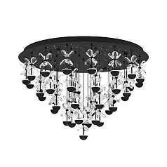 фото 390276 Люстра диммируемая PIANOPOLI 2, 43X1,8W (LED), 3000K, 10320lm, ?780, сталь, черный/переливающееся стекло, прозрачный в интерьере