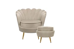 Кресло с пуфом ракушка Pearl Taupe в интернет-магазине