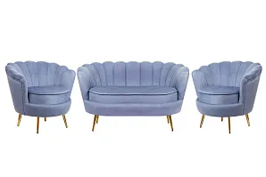 купить стильный Комплект кресел и дивана ракушка Pearl Double Blue в интернет-магазине